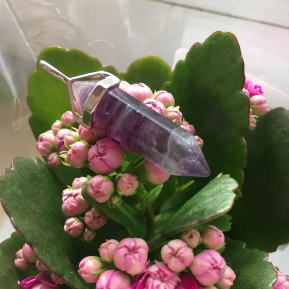 Natural Amethyst Crystal Pendant Healing Quartz Stone Point Necklace - Picture 7 of 16